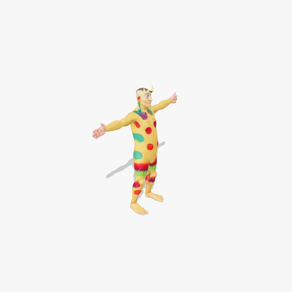 Colorful Monster Character Model Pack with Fur and Horns